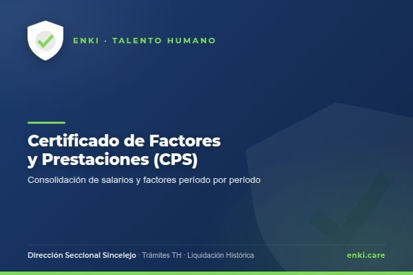 Certificado de factores salariales y prestaciones