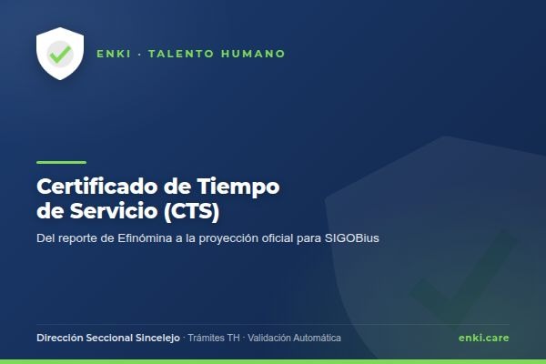 Certificado de tiempo de servicio